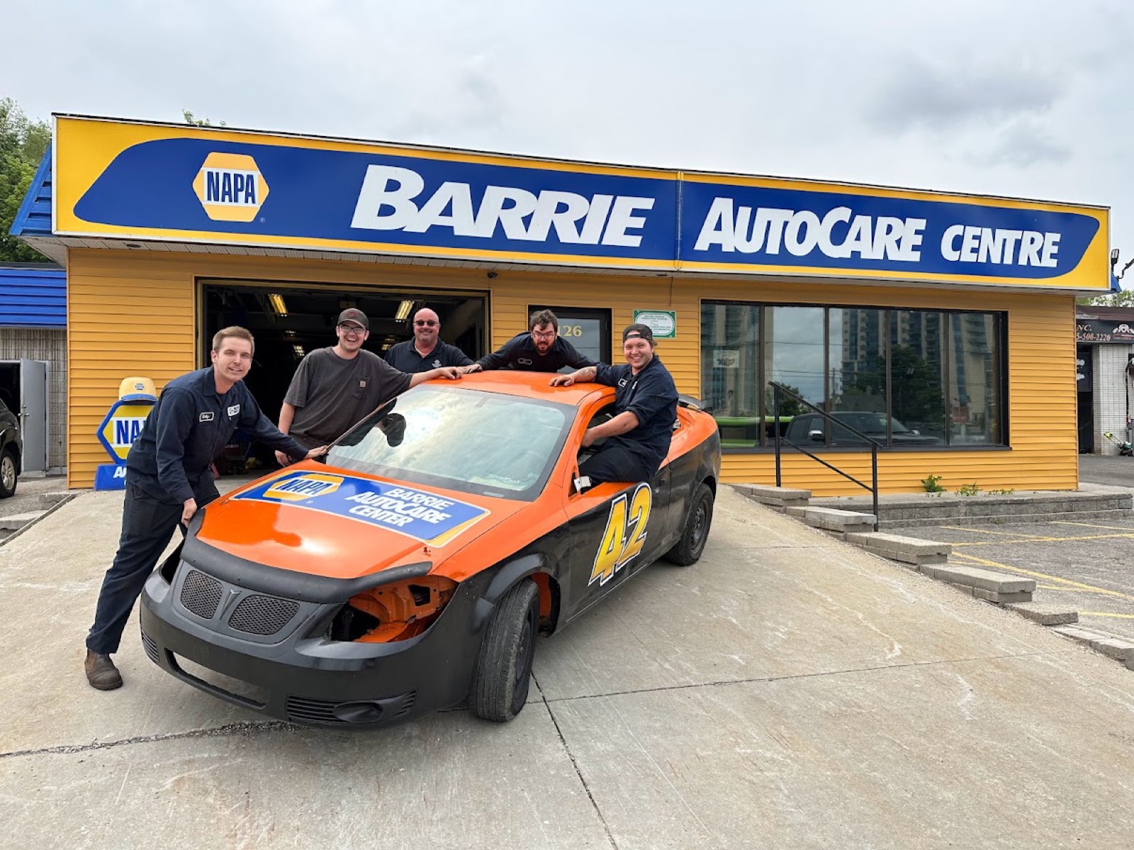 The Barrie AutoCare Centre team with their number 42 race car